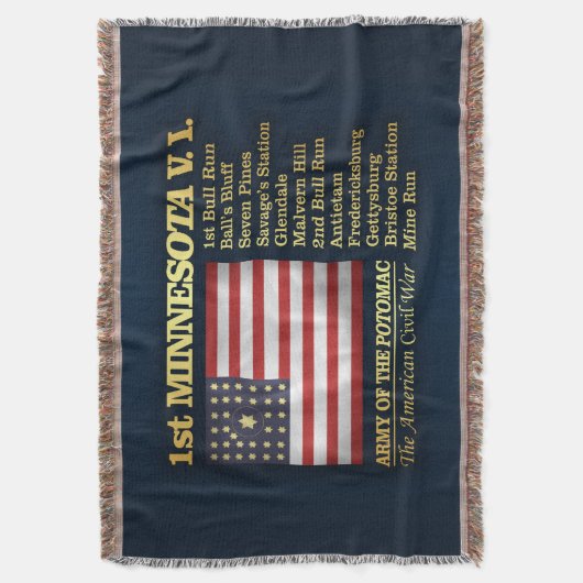 1ste Minnesota-vrijwilliger (BH) Deken (Voorkant Verticaal)