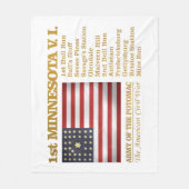 1ste Minnesota-vrijwilliger (BH) Fleece Deken (Voorkant)