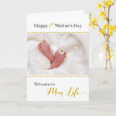 1ste Moederdag - Welkom bij het moederleven Kaart (Gele Bloem)