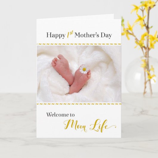 1ste Moederdag - Welkom bij het moederleven Kaart (Gele Bloem)
