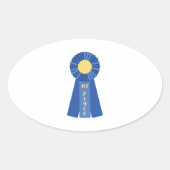 1ste plaats lint ovale sticker (Voorkant)