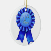 1ste plaats Ribbon Medallion Keramisch Ornament (Rechts)