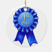 1ste plaats Ribbon Medallion Keramisch Ornament (Achterkant)