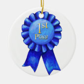 1ste plaats Ribbon Medallion Keramisch Ornament (Voorkant)