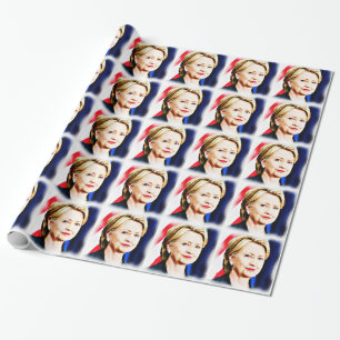 1ste President van de Vrouw Hillary Clinton 2016_ Cadeaupapier