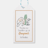 1ste Rodeo, eerste Rodeo Birthday, Cowboy Birthday Cadeaulabel (Voorkant)