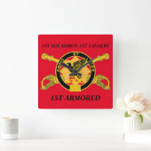 1STE SQUADRON 1ST CAVALRY 1ST ARMORED CLOCK VIERKANTE KLOK (Huis)