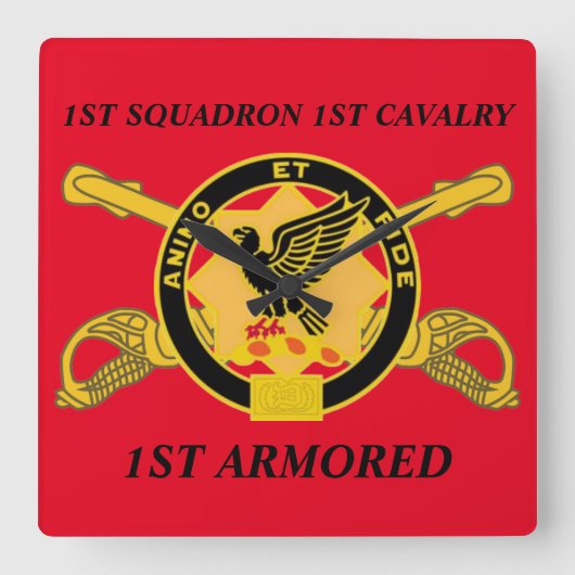 1STE SQUADRON 1ST CAVALRY 1ST ARMORED CLOCK VIERKANTE KLOK (Voorkant)