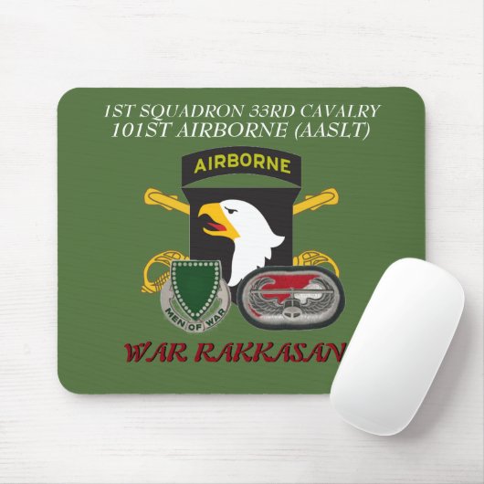 1STE SQUADRON 33RD CAVALRY 101ST ABN MOUSEPAD MUISMAT (Met muis)