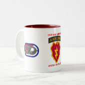 1STE SQUADRON 40th CAVALRY-Mok Tweekleurige Koffiemok (Voorkant links)