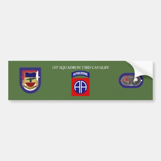 1STE SQUADRON 73RD CAVALRY-BUMPERSTICKER BUMPERSTICKER (Voorkant)