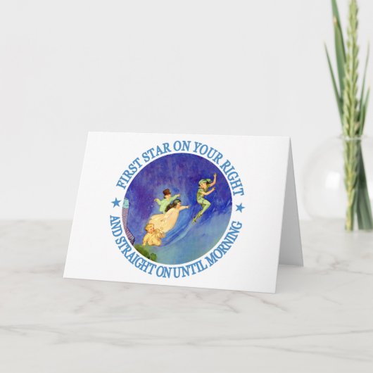 1STE STAR rechts, RECHTSTREEKS TOT MORGEN Feestdagen Kaart (Voorkant)
