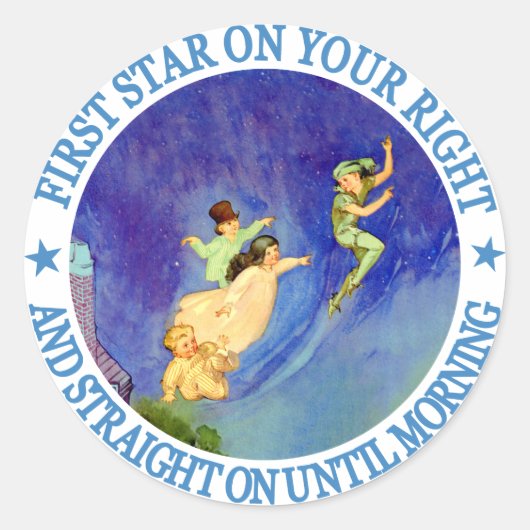1STE STAR rechts, RECHTSTREEKS TOT MORGEN Ronde Sticker (Voorkant)