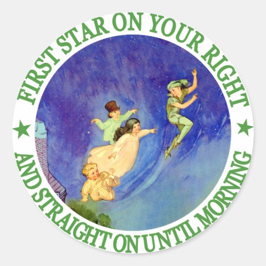 1STE STAR rechts, RECHTSTREEKS TOT MORGEN Ronde Sticker (Voorkant)