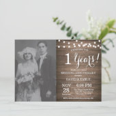 1ste trouwdag op rustic hout kaart (Staand voorkant)