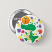 1ste verjaardag Alligator Ronde Button 5,7 Cm (Voorkant /achterkant)