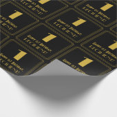 1ste verjaardag ~ Art Deco Geïnspireerde look "1", Cadeaupapier (Hoek)