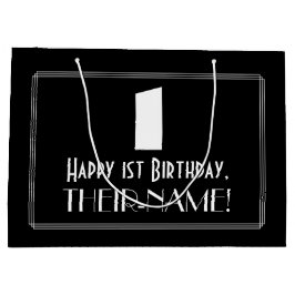 1ste verjaardag ~ Art Deco Geïnspireerde look "1"  Groot Cadeauzakje