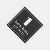 1ste verjaardag ~ Art Deco Geïnspireerde look "1", Servet (Hoek)