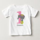 1ste verjaardag Circus Elephant Pink (Voorkant)