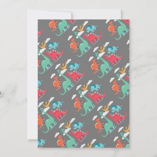 1ste verjaardag Dinosaur Kaart (Achterkant)