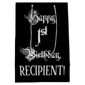 1ste verjaardag: Fancy, elegant Manuscript + de Na Medium Cadeauzakje (Achterkant)