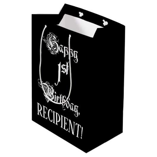 1ste verjaardag: Fancy, elegant Manuscript + de Na Medium Cadeauzakje (Achterkant Gekanteld)