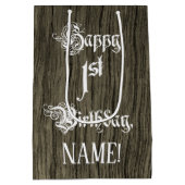 1ste verjaardag: Fancy, Faux Hood Kijk + Aangepast Medium Cadeauzakje (Achterkant)