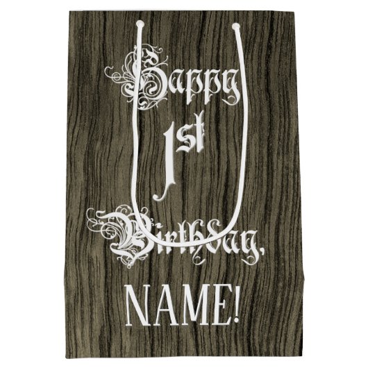 1ste verjaardag: Fancy, Faux Hood Kijk + Aangepast Medium Cadeauzakje (Achterkant)