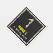 1ste verjaardag: Floral Flowers Number, Custom Nam Servet (Hoek)