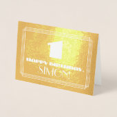 1ste verjaardag: Naam + Kunstdeco Geïnspireerde lo Folie Kaarten (Voorkant)