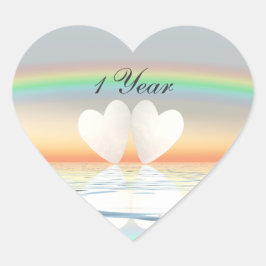 1ste verjaardag Papieren Harten Hart Sticker