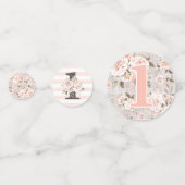 1ste verjaardag Rustic Wood Shabby Chic Rozen Flor Confetti (Achterkanten)