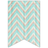 1ste verjaardag Shabby Chic Rozen Rustic Wood Flor Vlaggetjes (Tweede vlag)