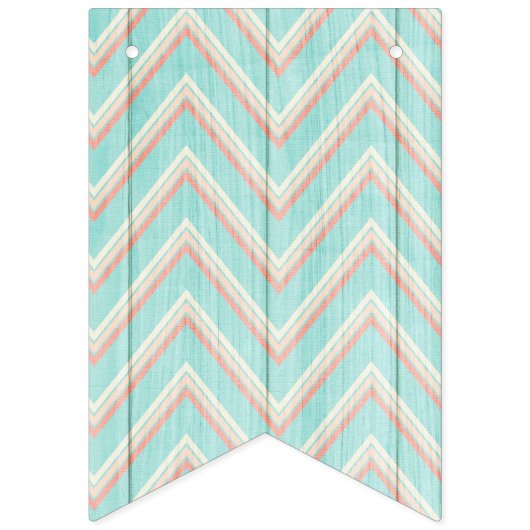 1ste verjaardag Shabby Chic Rozen Rustic Wood Flor Vlaggetjes (Tweede vlag)