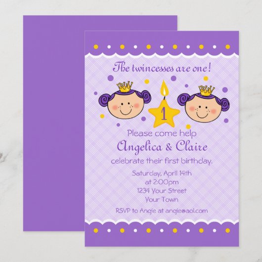 1ste verjaardag van de uitnodiging van de Partij v (Voorkant / Achterkant)