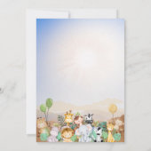 1ste verjaardag Wild Oerwoud Safari Met uitnodigin Kaart (Achterkant)