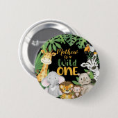 1ste verjaardag Wild One Safari Oerwoud Théming Ronde Button 5,7 Cm (Voorkant /achterkant)
