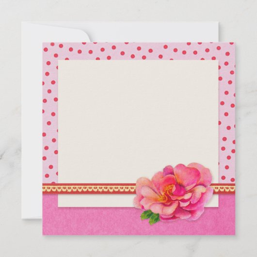 1ste verjaardagskaart roze - bloem kaart (Achterkant)