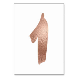 1Tafel Nummer Wit Metaalachtig Roze Roze Goud Kaart