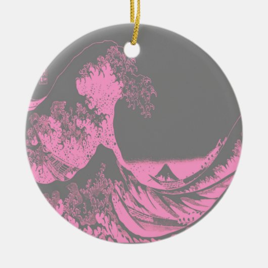 1thegreatwaveredblackbig-005 keramisch ornament (Voorkant)