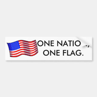 1usa1-med, ÉÉN NATIE, ÉÉN VLAG. Bumpersticker