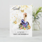 *~* 1Zeemeermin 6 ZOETE ZESTIEN  Bloemige Blauwe V Kaart (Staand voorkant)