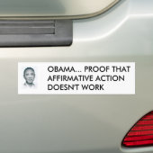 1zo9agx, OBAMA... BEWIJS VAN DIE BEVESTIGDE ACTIE. Bumpersticker (Op auto)