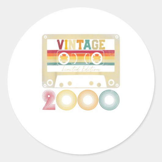  2000 20e verjaardag Gift 20 jaar Ronde Sticker (Voorkant)