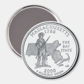 2000 Massachusetts State Quarter magneet (Voorkant / Achterkant)