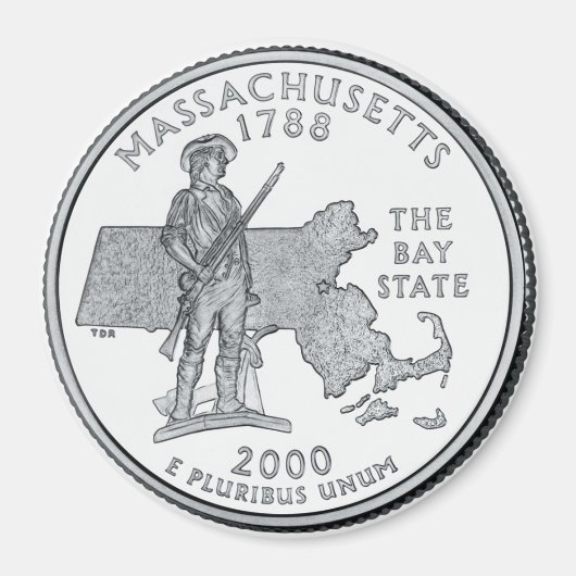 2000 Massachusetts State Quarter magneet (Voorkant)
