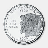 2000 New Hampshire State Quarter magneet (Voorkant)