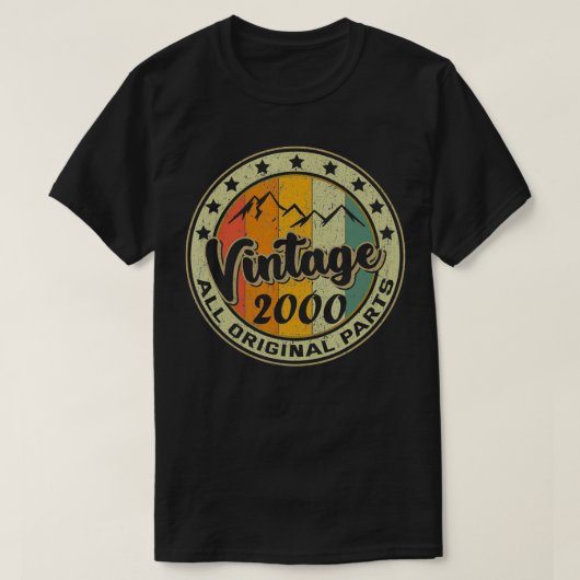  2000 Retro 22 jaar oude cadeau 22 jaar T-shirt (Design voorkant)