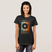 2000 Retro Record Player Verjaardag Vinyl DJ T-shirt (Voorkant volledig)